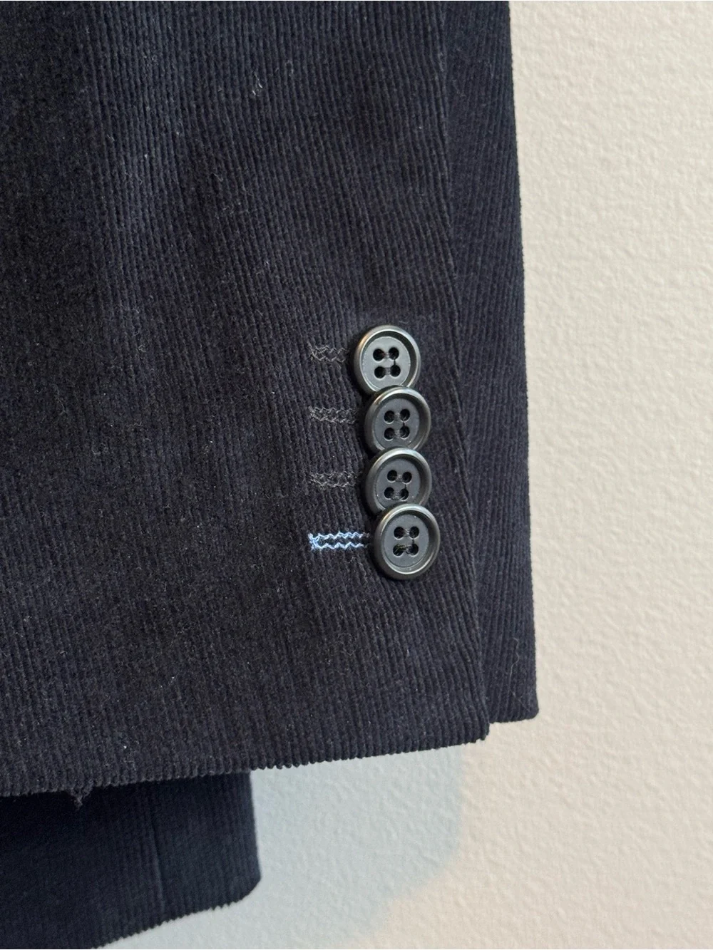 TailorByrd Men’s Navy Stretch Corduroy Blazer Sport Coat 44R